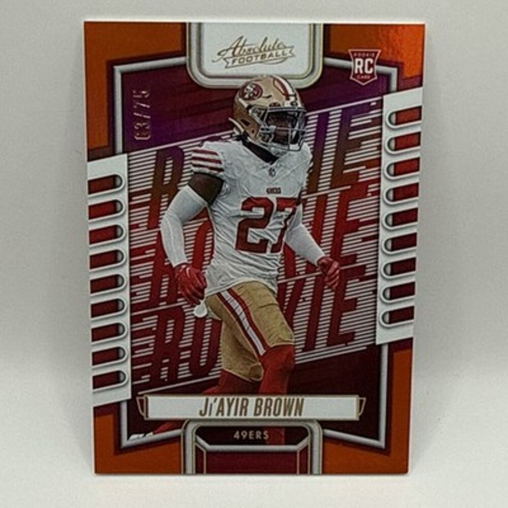 Ji'Ayir Brown 2023 Panini Absolute Orange RC /75 #185 San Francisco 49ers
